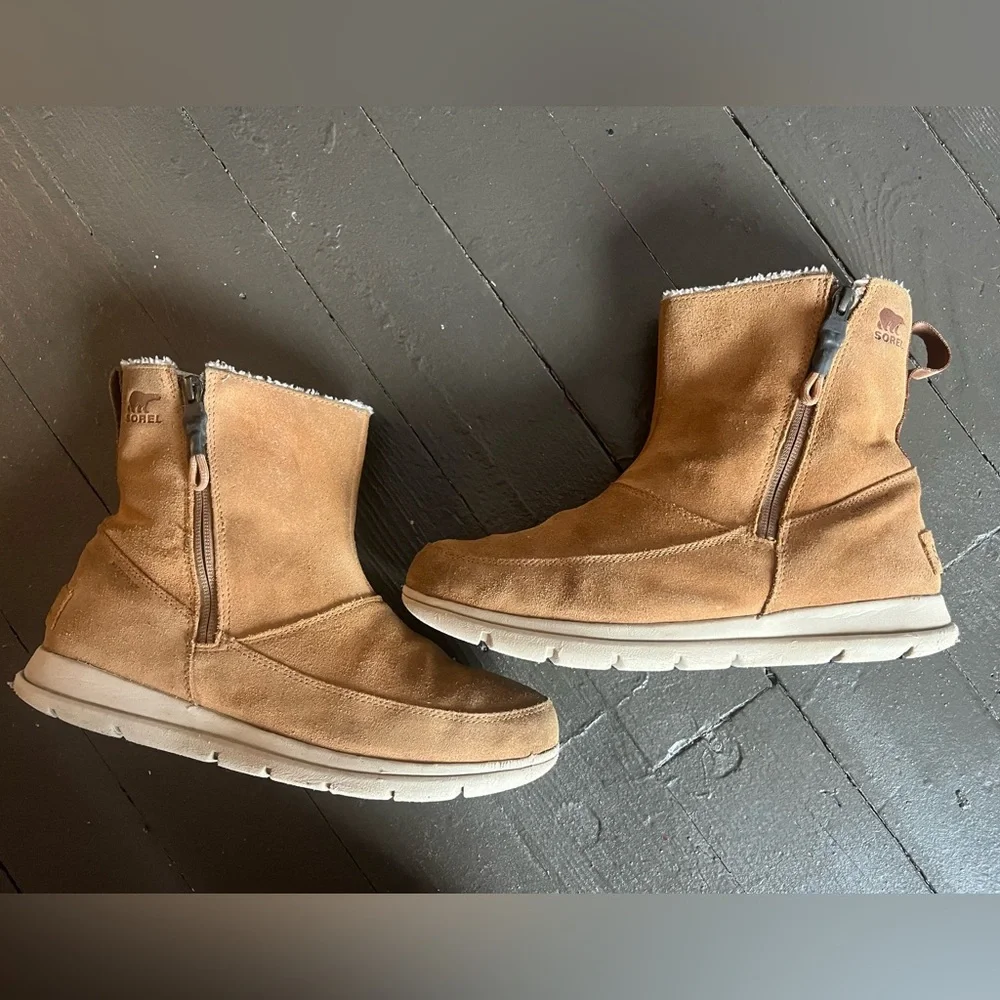 Sorel Explorer Zips Waterproof Suede Winter Boots - Picture 4 of 11